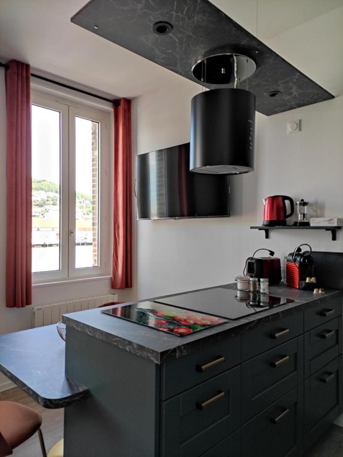 Apartmán Le Reflet Des Voiles Face Au Port De Fécamp Exteriér fotografie